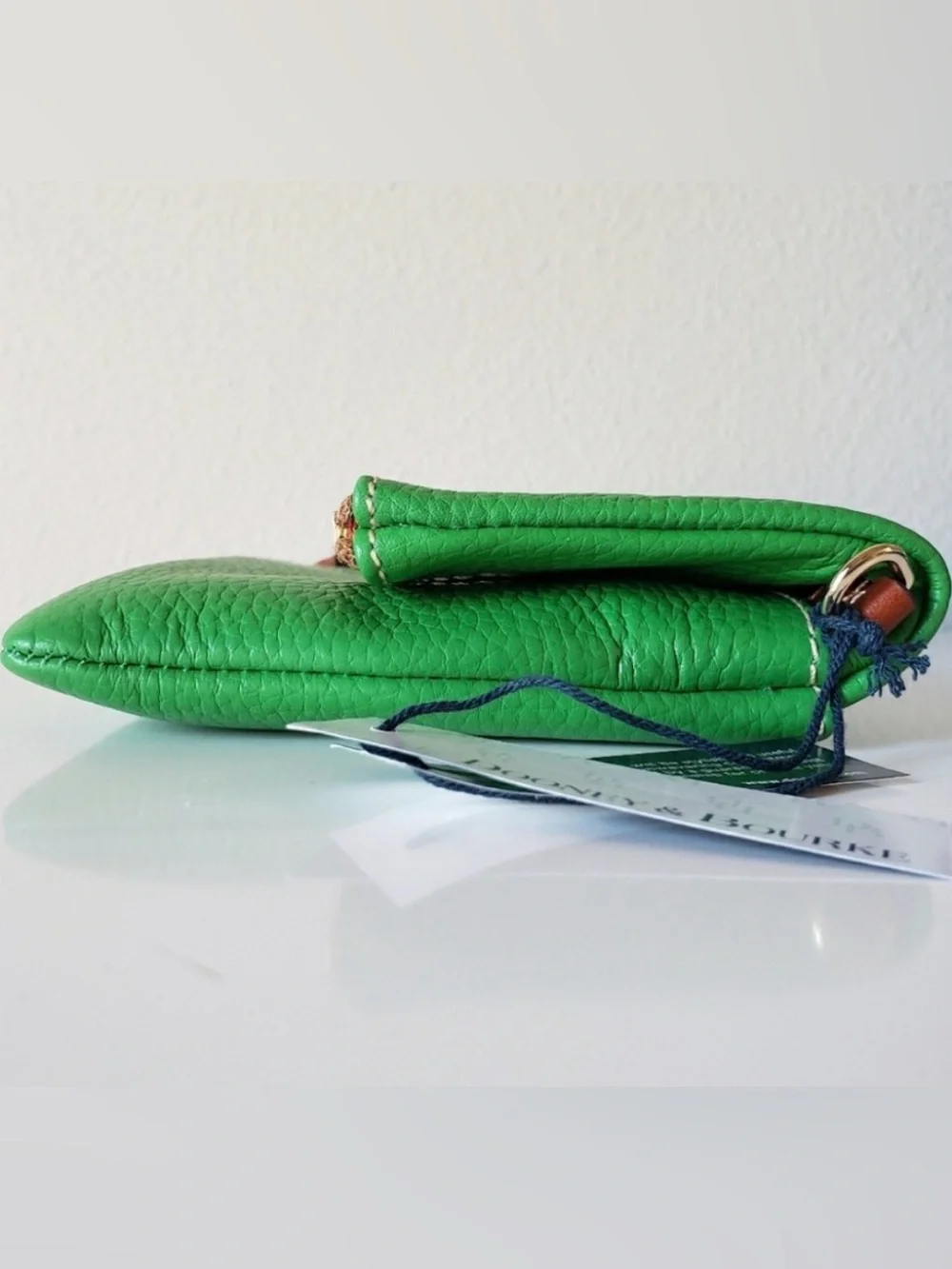 NWT Dooney & Bourke Florentine Foldover Zip Crossbody Bag in Kelly Green NWT